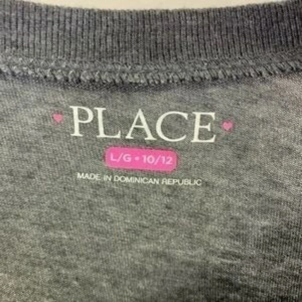 The Children's Place Girls 10/12 LOL All Day Long Graphic T-Shirt Grey Casual‎